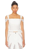Miaou Renata Corset Top Dove In 白色