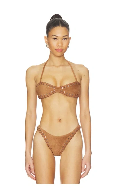 Miaou Rio Bikini Top In Brown