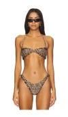 Miaou Rio Bikini Top In Leopard