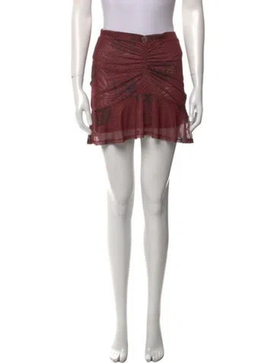 Pre-owned Miaou Ruffle Embellishment Mini Skirt W/ Tags In Orange