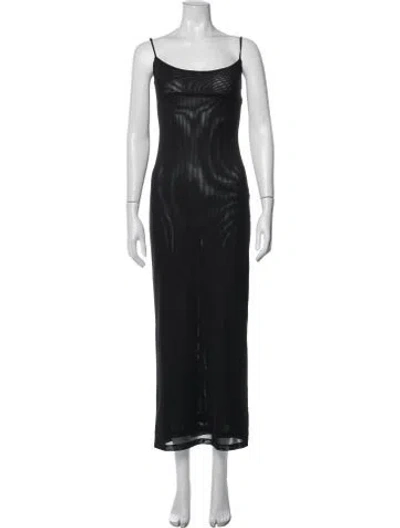 Pre-owned Miaou Scoop Neck Long Dress In Black