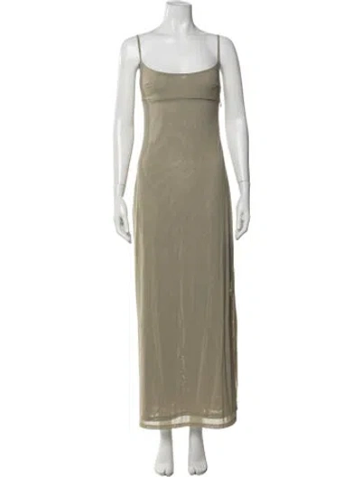 Pre-owned Miaou Scoop Neck Long Dress In Grey