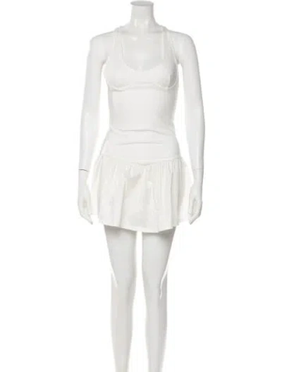 Pre-owned Miaou Scoop Neck Mini Dress In Neutral