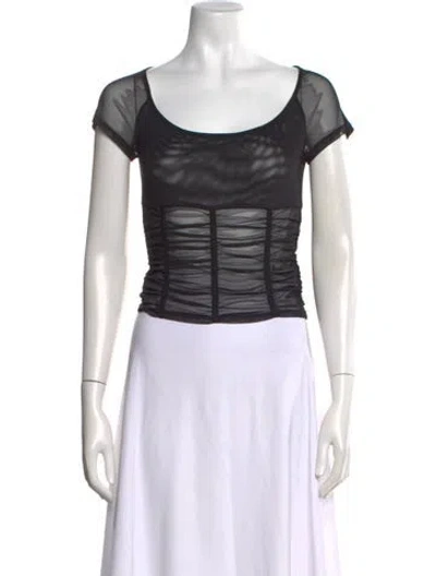 Pre-owned Miaou Scoop Neck Short Sleeve Top W/ Tags In White