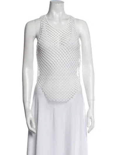 Pre-owned Miaou Scoop Neck Sleeveless Top In White