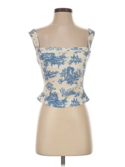 Pre-owned Miaou Sleeveless Top Blue Strapless Neckline Tops