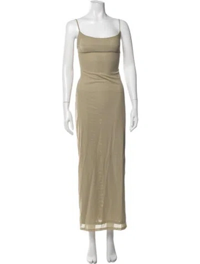 Pre-owned Miaou Square Neckline Long Dress In Neutral