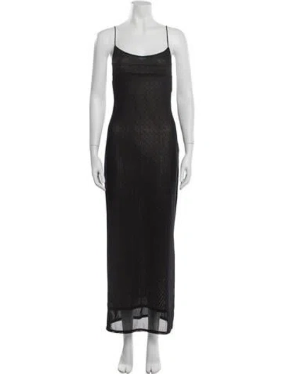 Pre-owned Miaou Square Neckline Long Dress W/ Tags In Black