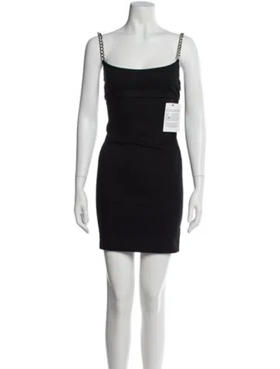 Pre-owned Miaou Square Neckline Mini Dress In Black