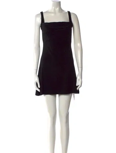 Pre-owned Miaou Square Neckline Mini Dress In Black