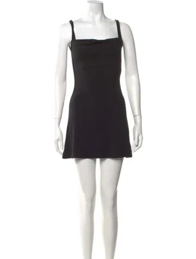Pre-owned Miaou Square Neckline Mini Dress In Black