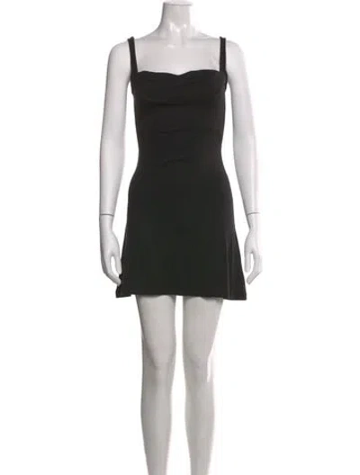 Pre-owned Miaou Square Neckline Mini Dress In Black