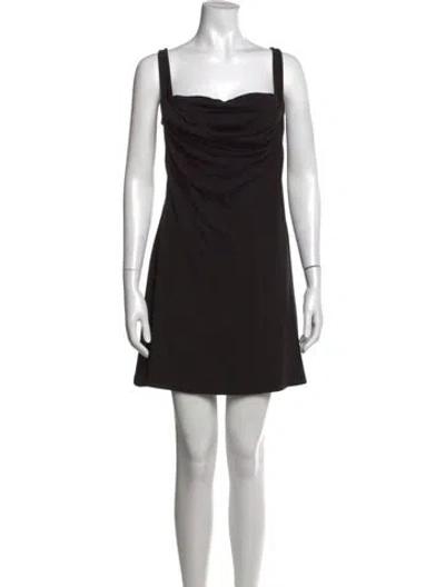 Pre-owned Miaou Square Neckline Mini Dress In Black