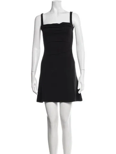 Pre-owned Miaou Square Neckline Mini Dress In Black