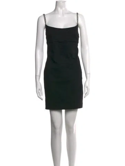 Pre-owned Miaou Square Neckline Mini Dress In Black