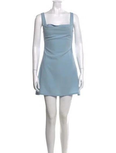 Pre-owned Miaou Square Neckline Mini Dress In Blue