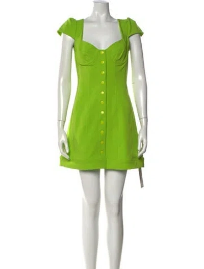 Pre-owned Miaou Square Neckline Mini Dress In Green