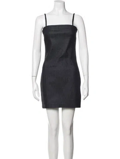 Pre-owned Miaou Square Neckline Mini Dress In Grey