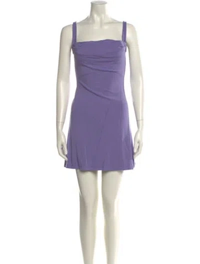 Pre-owned Miaou Square Neckline Mini Dress In Purple