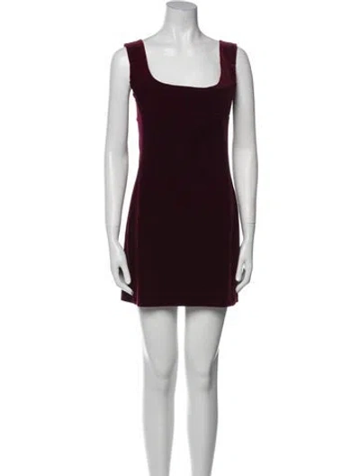 Pre-owned Miaou Square Neckline Mini Dress In Red