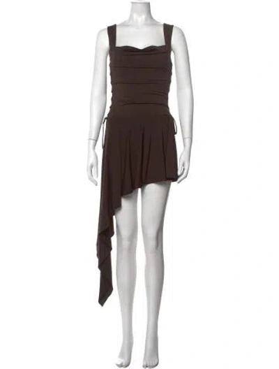 Pre-owned Miaou Square Neckline Mini Dress W/ Tags In Black