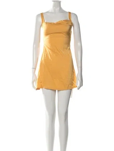 Pre-owned Miaou Square Neckline Mini Dress W/ Tags In Yellow