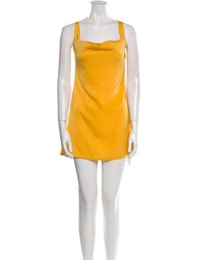 Pre-owned Miaou Square Neckline Mini Dress In Yellow