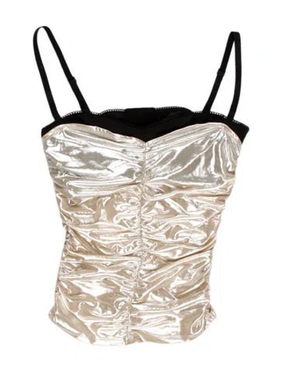 Pre-owned Miaou Square Neckline Sleeveless Crop Top