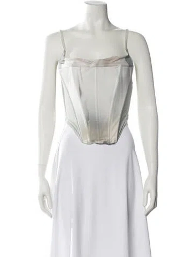 Pre-owned Miaou Square Neckline Sleeveless Crop Top In Gold