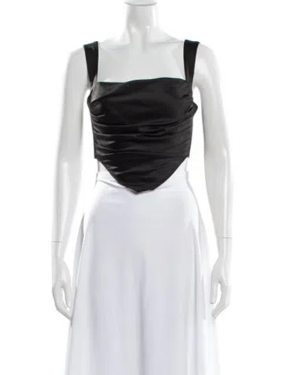 Pre-owned Miaou Square Neckline Sleeveless Crop Top In Gray