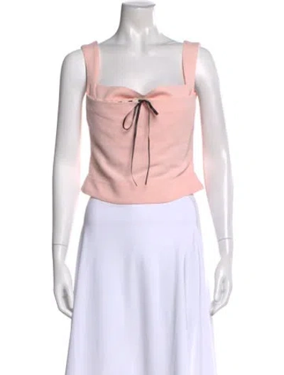 Pre-owned Miaou Square Neckline Sleeveless Crop Top In Neutral
