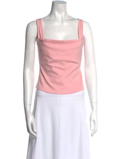 Pre-owned Miaou Square Neckline Sleeveless Crop Top In Orange