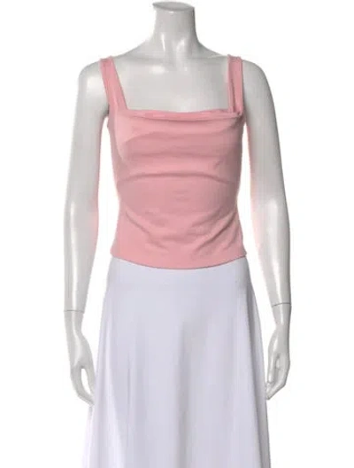 Pre-owned Miaou Square Neckline Sleeveless Crop Top In Pink