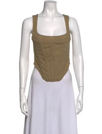 Pre-owned Miaou Square Neckline Sleeveless Crop Top In Purple
