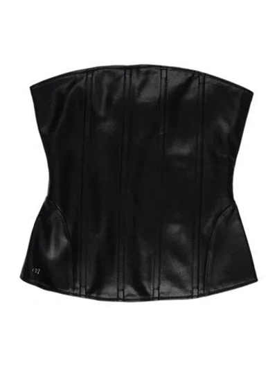 Pre-owned Miaou Square Neckline Sleeveless Crop Top W/ Tags In Black