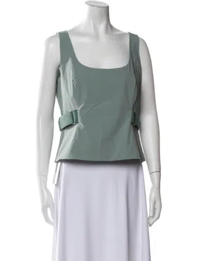Pre-owned Miaou Square Neckline Sleeveless Crop Top W/ Tags In Green