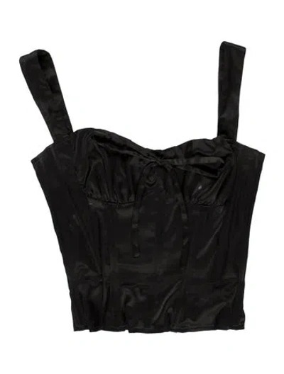 Pre-owned Miaou Square Neckline Sleeveless Top In Black