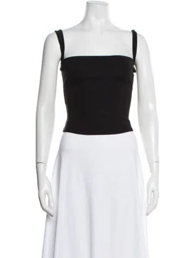 Pre-owned Miaou Square Neckline Sleeveless Top In Black