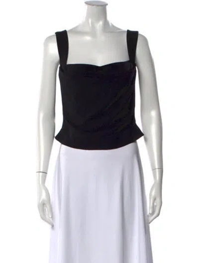 Pre-owned Miaou Square Neckline Sleeveless Top In Black