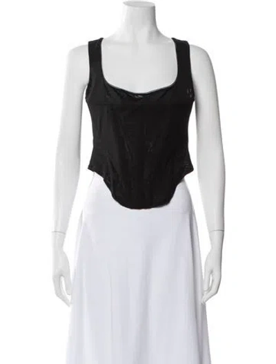 Pre-owned Miaou Square Neckline Sleeveless Top In Black