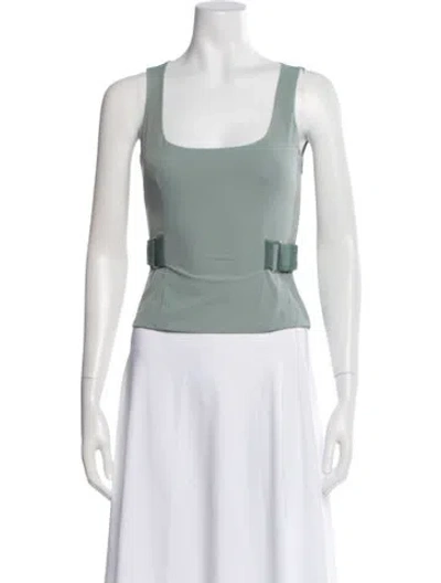 Pre-owned Miaou Square Neckline Sleeveless Top In Blue