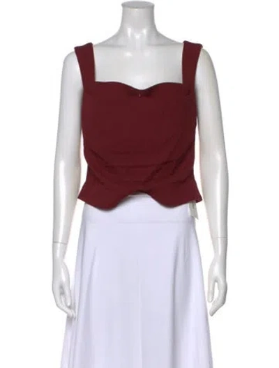 Pre-owned Miaou Square Neckline Sleeveless Top In Burgundy