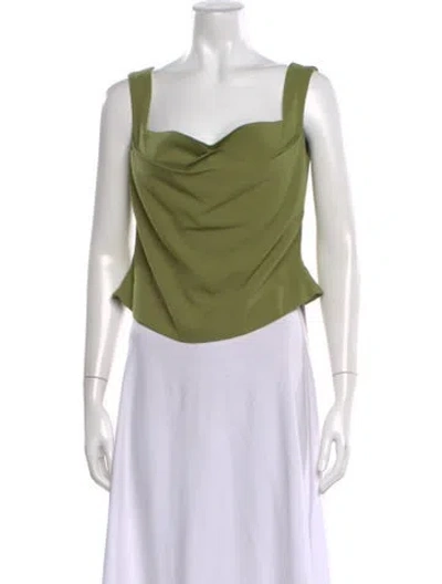 Pre-owned Miaou Square Neckline Sleeveless Top In Green