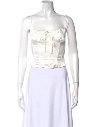 Pre-owned Miaou Square Neckline Sleeveless Top In Neutral