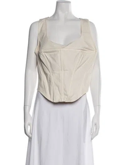 Pre-owned Miaou Square Neckline Sleeveless Top In Neutral