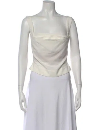 Pre-owned Miaou Square Neckline Sleeveless Top In Neutral