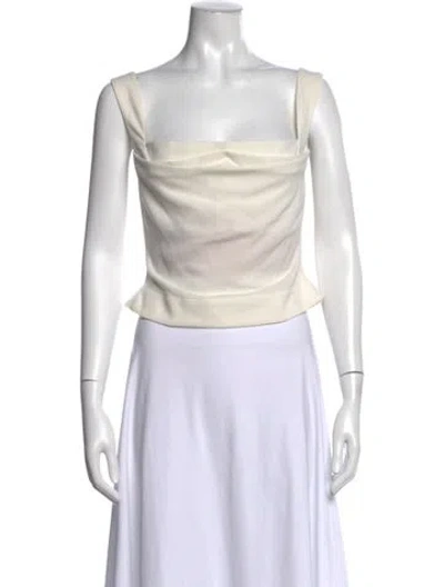 Pre-owned Miaou Square Neckline Sleeveless Top In Neutral