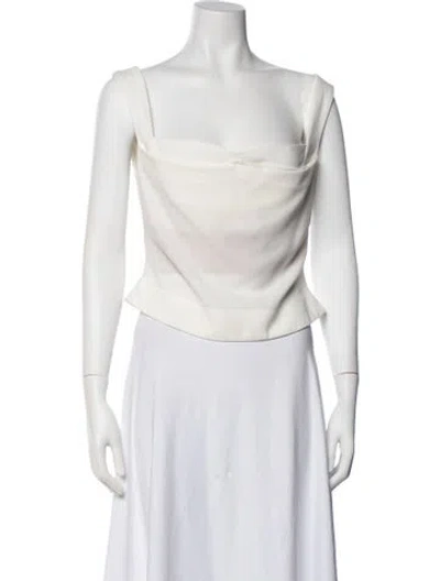 Pre-owned Miaou Square Neckline Sleeveless Top In Neutral
