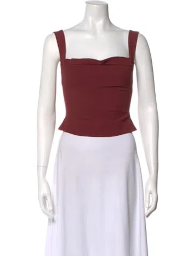 Pre-owned Miaou Square Neckline Sleeveless Top In Orange