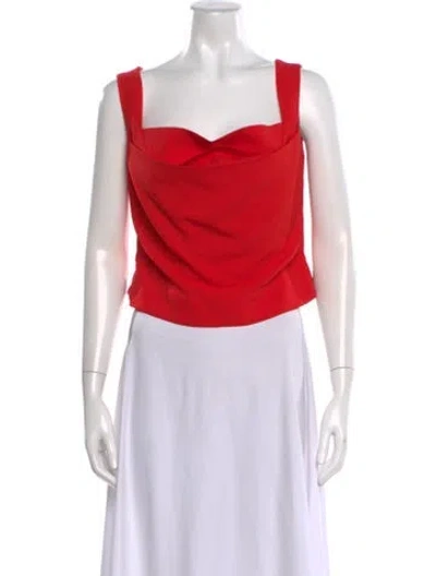 Pre-owned Miaou Square Neckline Sleeveless Top In Red